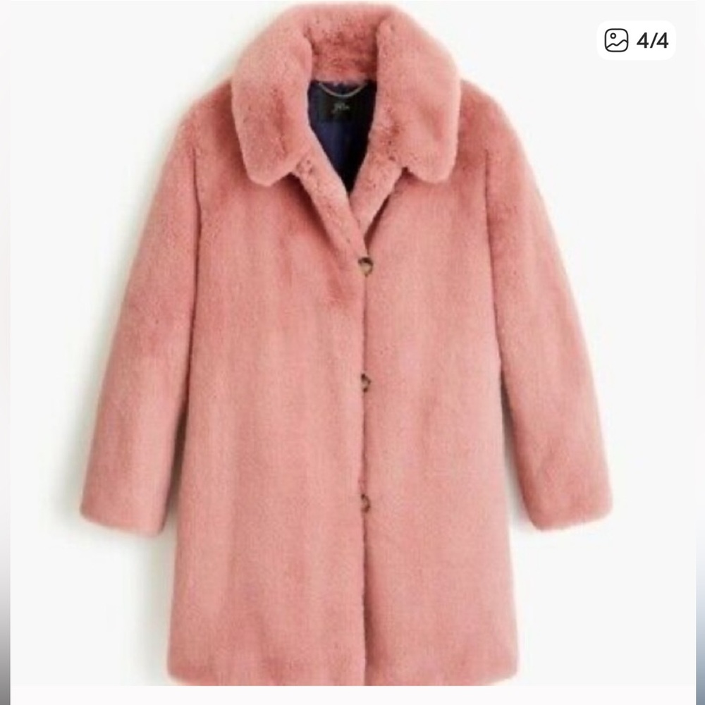 💕J. CrewFaux Fur Coat💕 Medium New with Tags